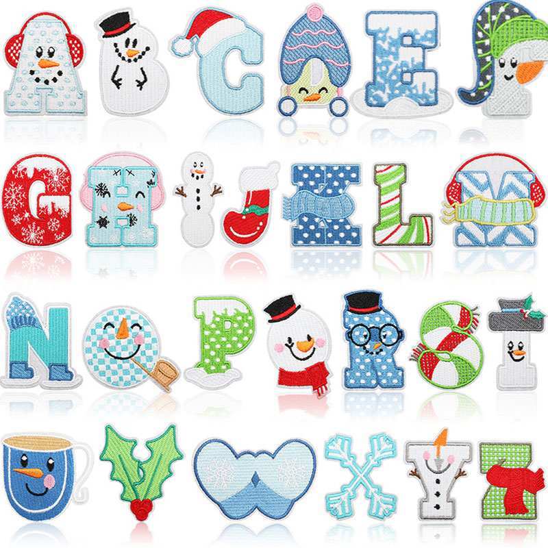 Snowflake Letter Iron On Patch