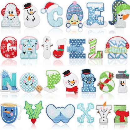 Snowflake Letter Iron On Patch