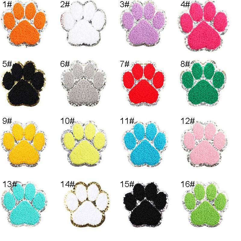 Animal Cat Paw Chenille Patches