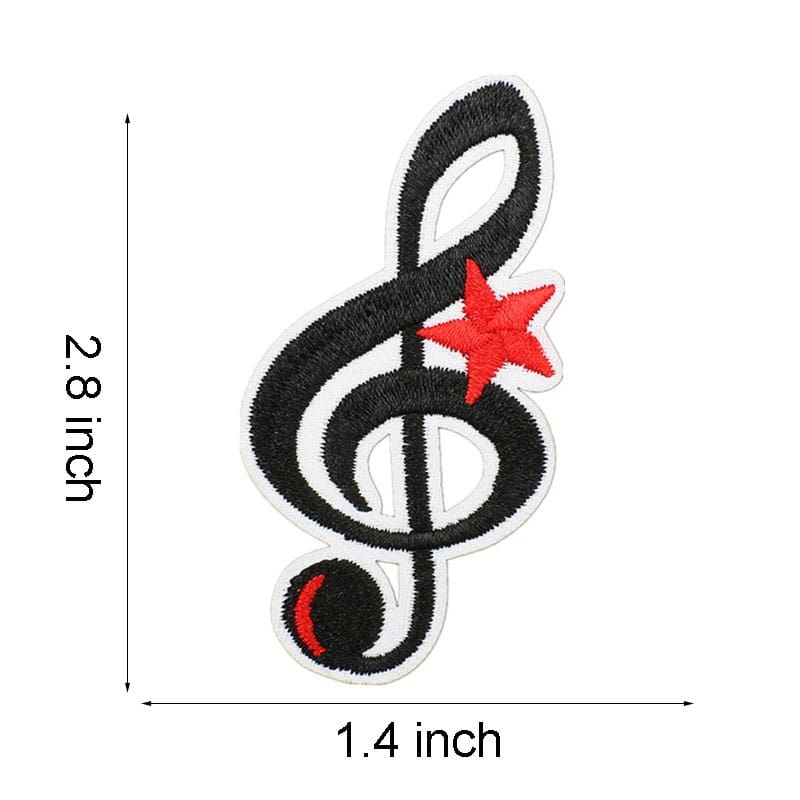 Music Skull Embroidered Patches