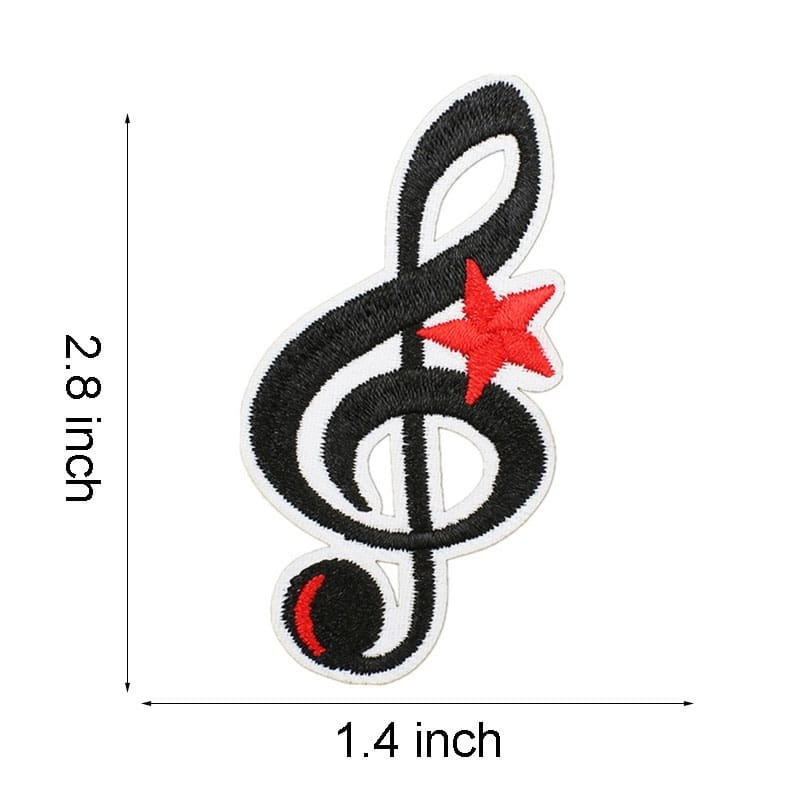 Music Skull Embroidered Patches