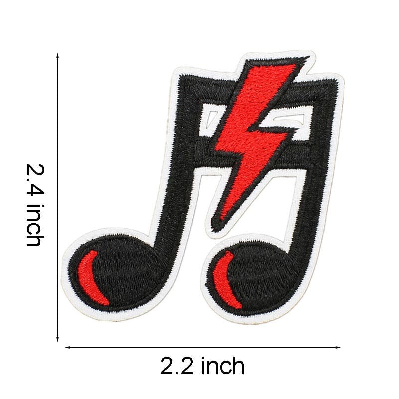 Music Skull Embroidered Patches