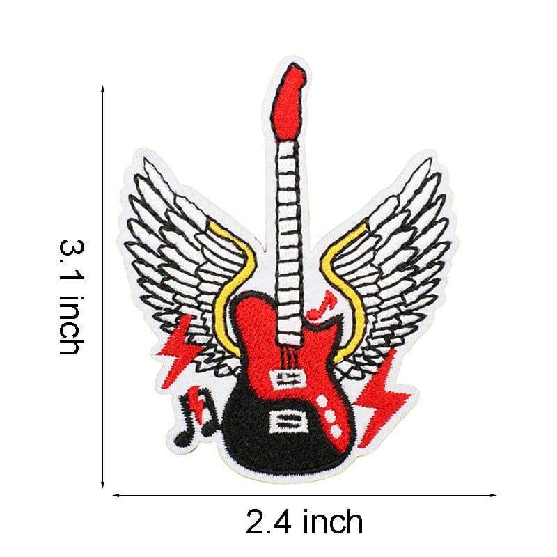 Music Skull Embroidered Patches