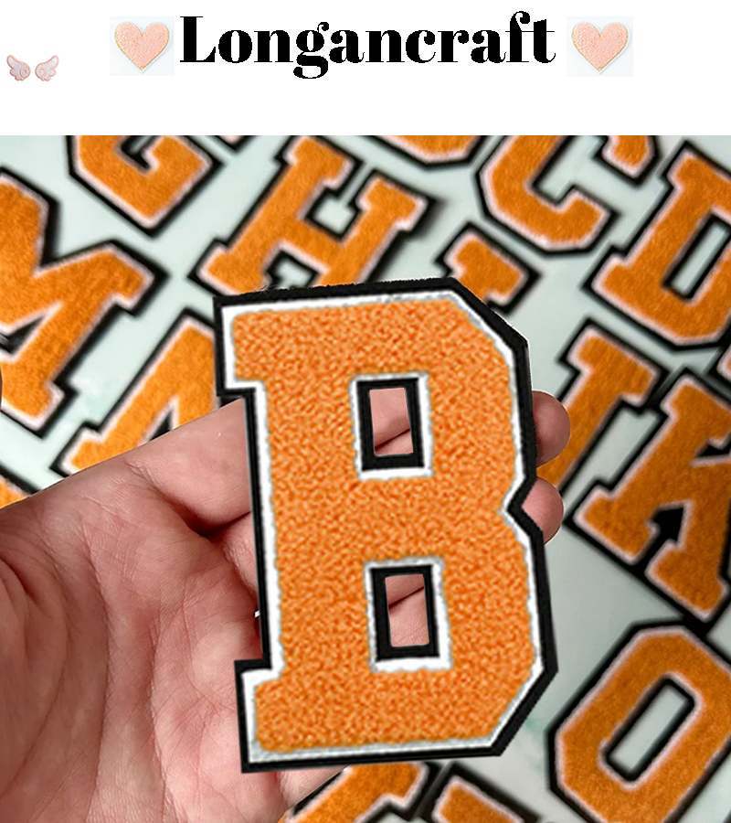 Orange Chenille Letter Patches