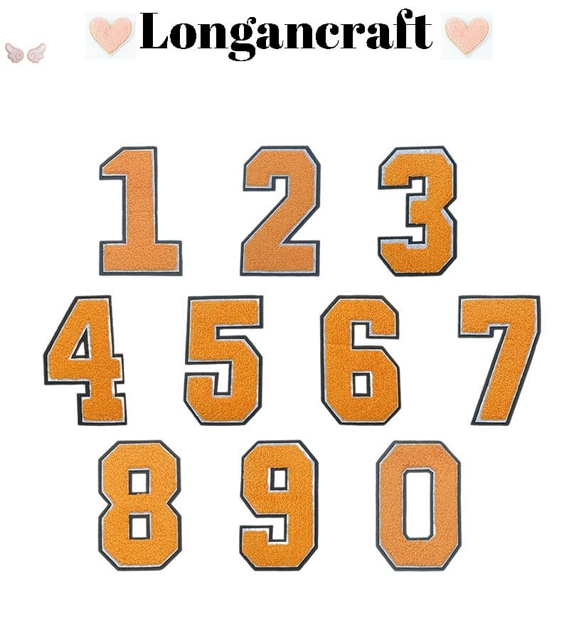 Orange Chenille Letter Patches