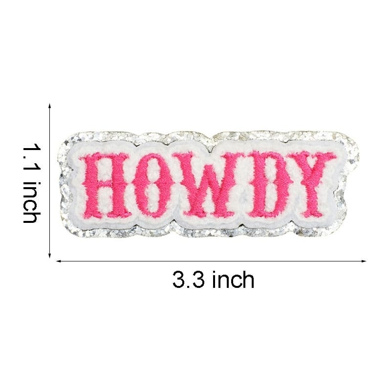 Pink Western Iron On Patches