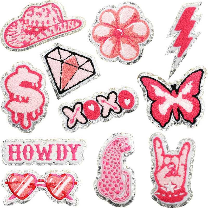 Pink Western Iron On Patches