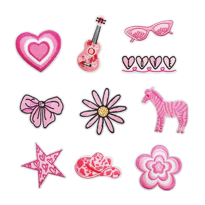 Pink Western Embroidered Patches