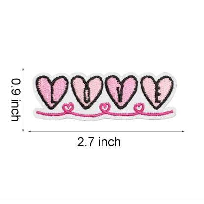 Pink Western Embroidered Patches