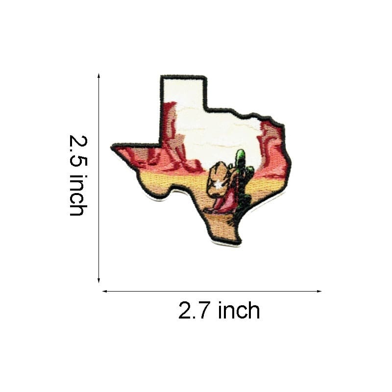 Western Map Embroidered Patches