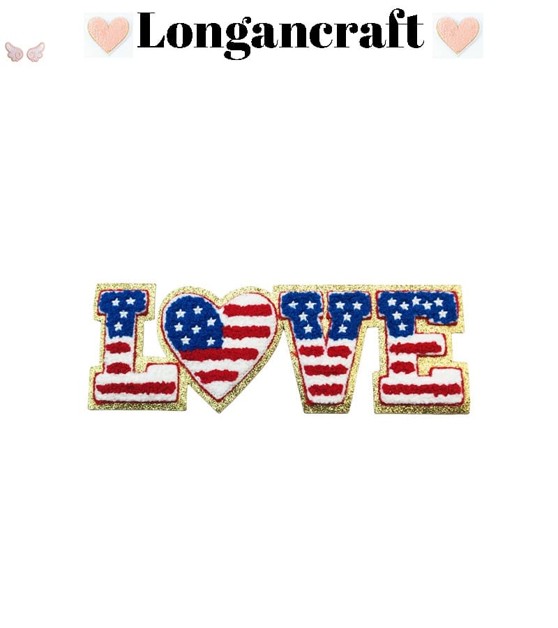 USA Love Letter Chenille Patches