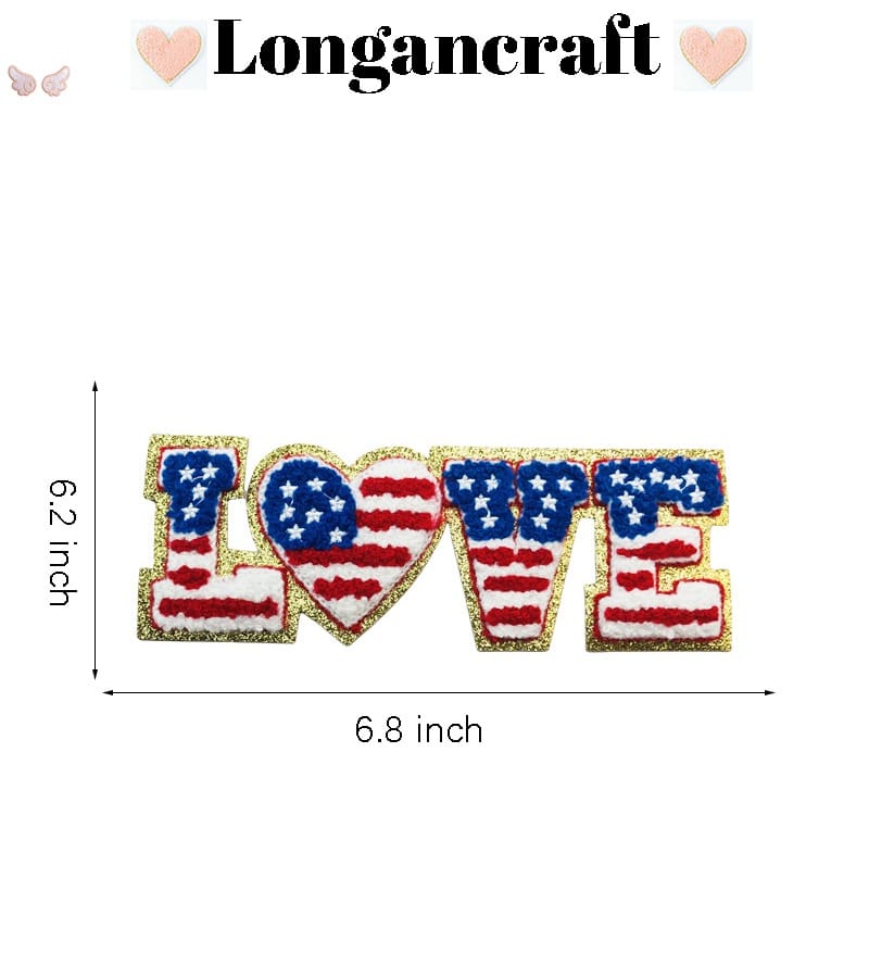USA Love Letter Chenille Patches