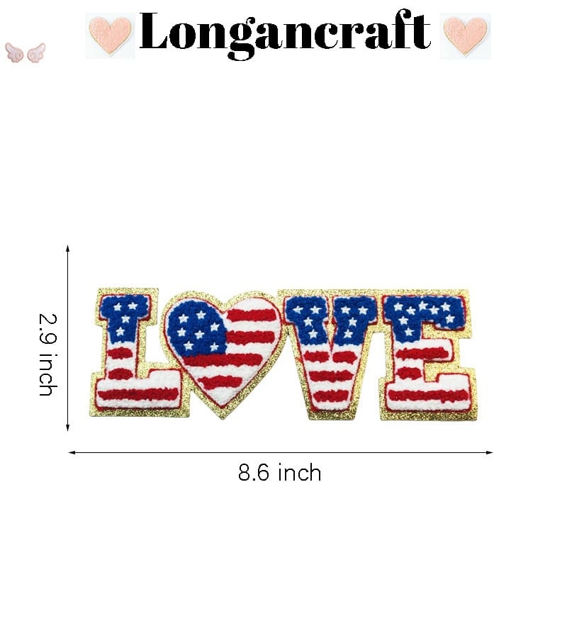 USA Love Letter Chenille Patches