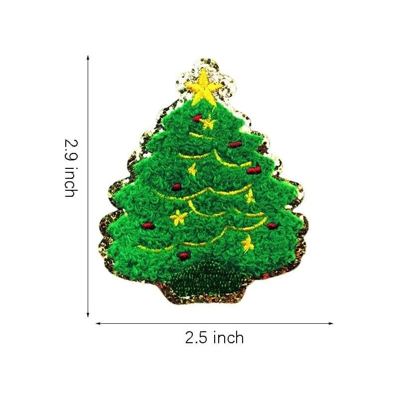 Glitter Christmas Tree Iron On Patches
