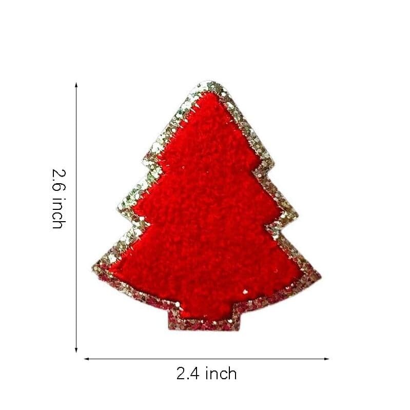 Glitter Christmas Tree Iron On Patches
