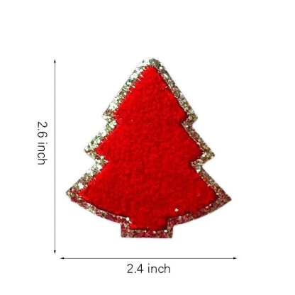 Glitter Christmas Tree Iron On Patches