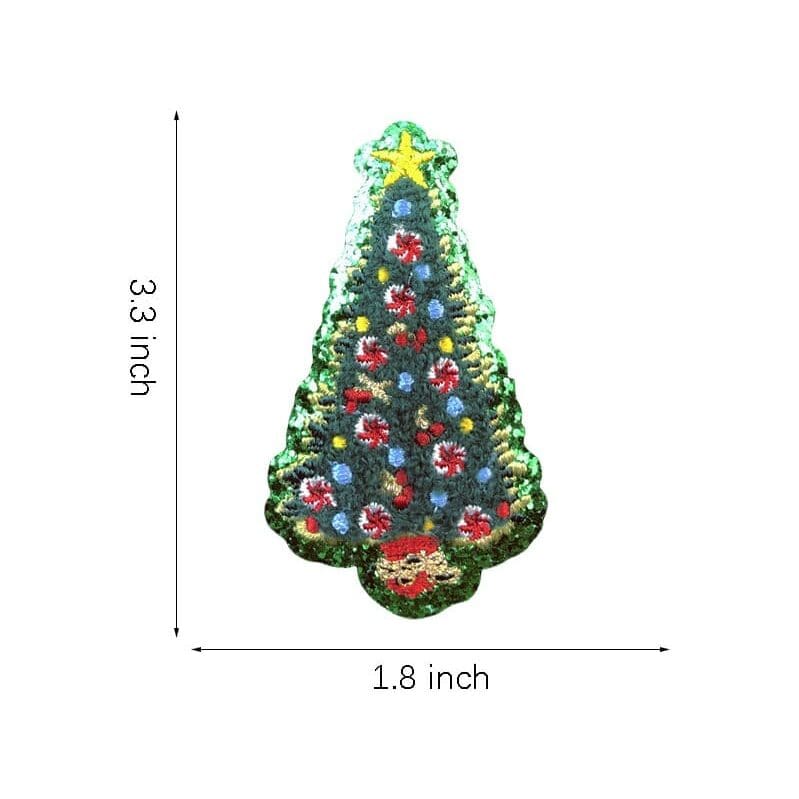 Glitter Christmas Tree Iron On Patches