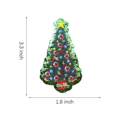 Glitter Christmas Tree Iron On Patches