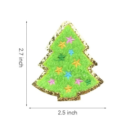 Glitter Christmas Tree Iron On Patches