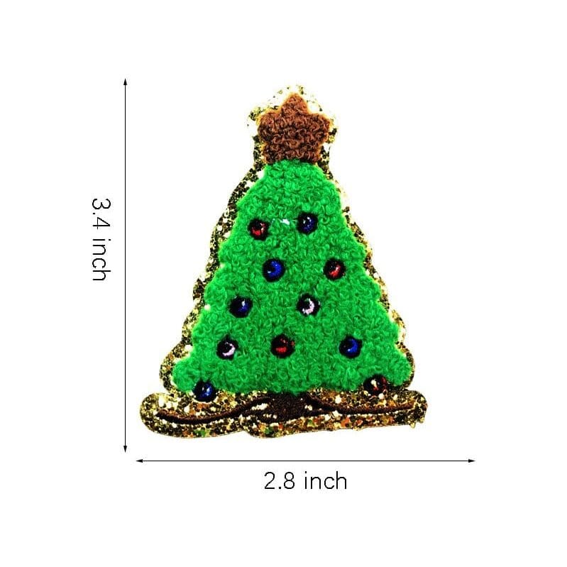 Glitter Christmas Tree Iron On Patches