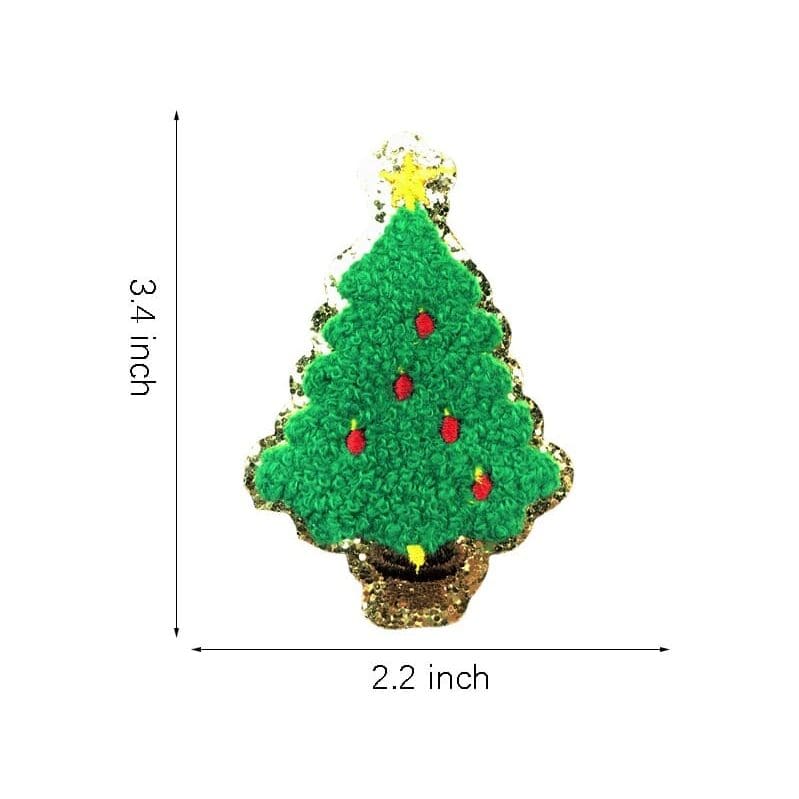 Glitter Christmas Tree Iron On Patches