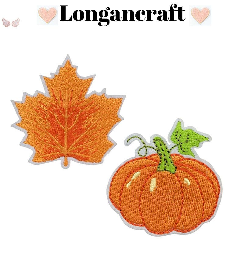 Pumpkin Leaf Embroidered Patches