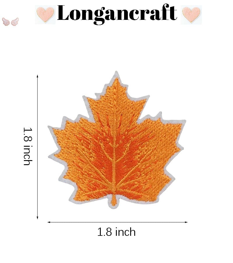 Pumpkin Leaf Embroidered Patches