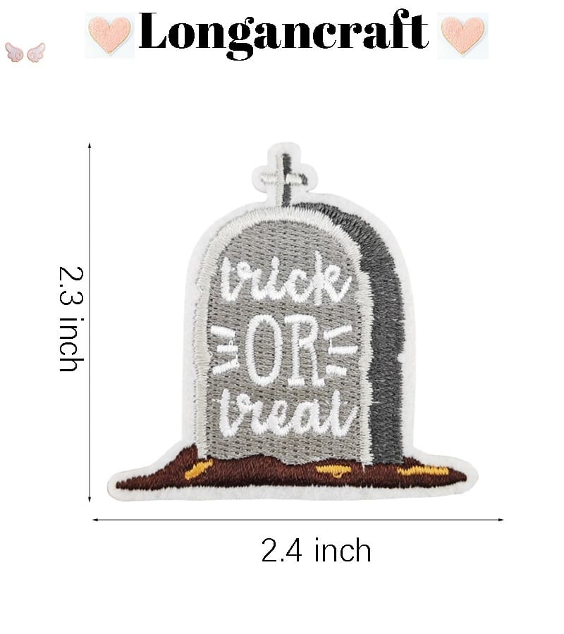 Halloween Ghost Bat Embroidered Patches