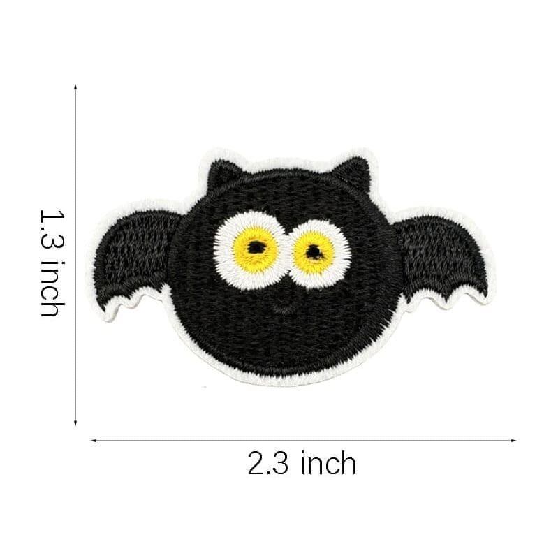 Halloween Black Cat Embroidered Patches