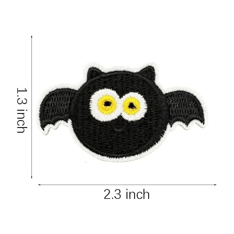 Halloween Black Cat Embroidered Patches