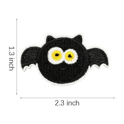 Halloween Black Cat Embroidered Patches