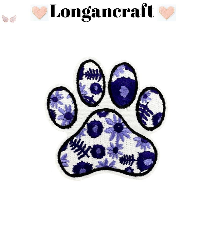 Animal Color Paw Embroidered Patches