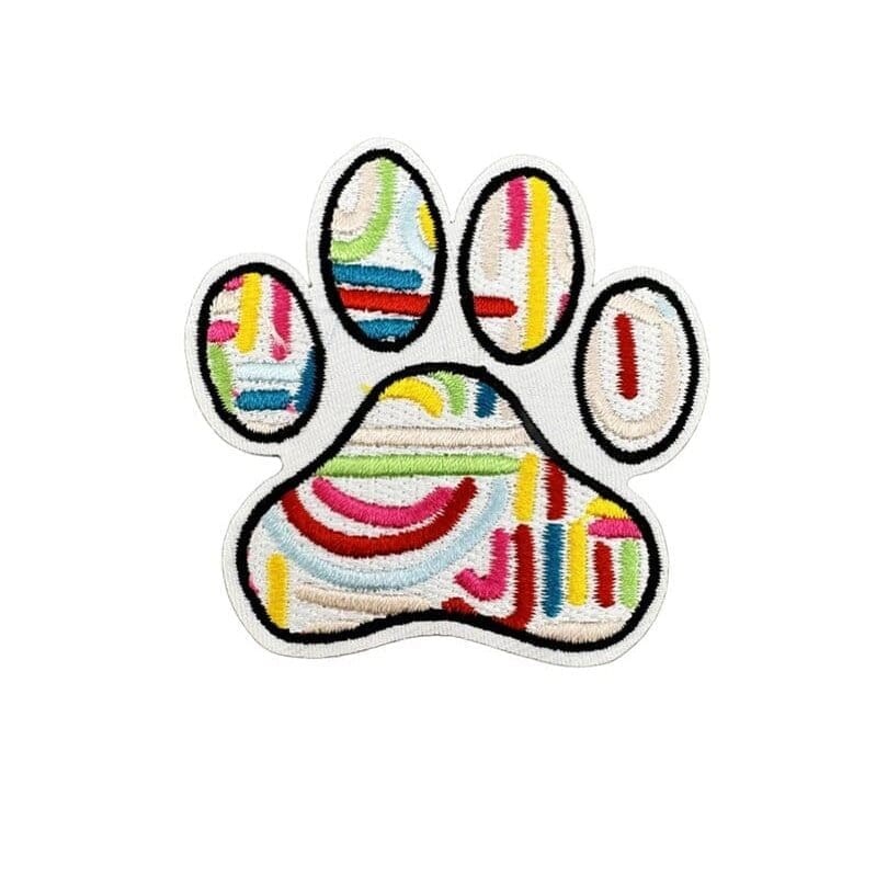 Animal Color Paw Embroidered Patches