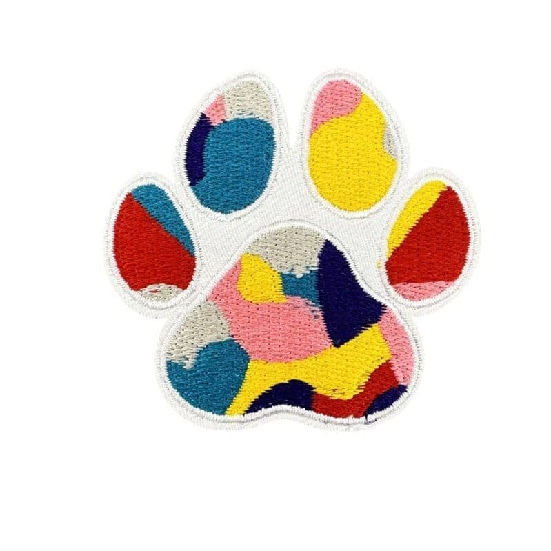 Animal Color Paw Embroidered Patches