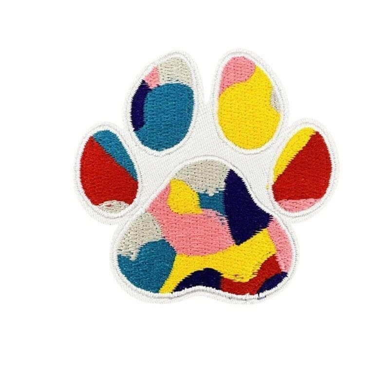 Animal Color Paw Embroidered Patches