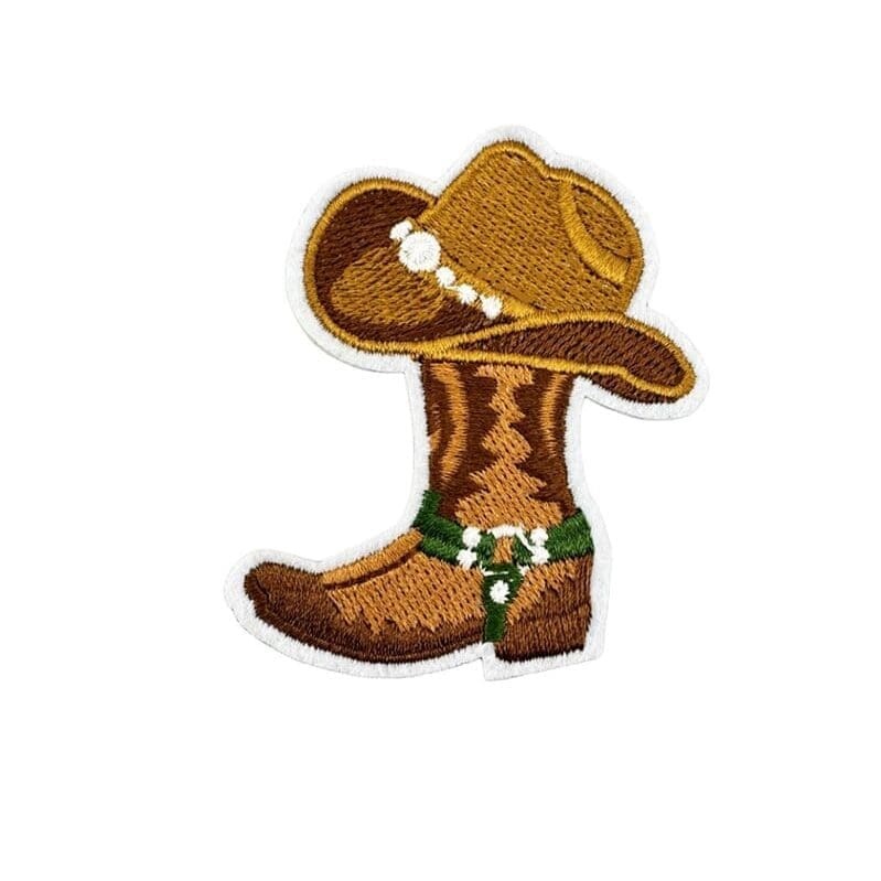 Western Cowboys Brown Iron On Patches