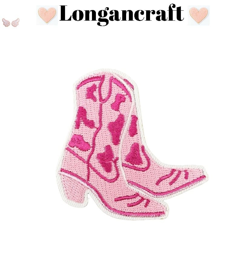 Western Cowgirls Pink Iron On Patches