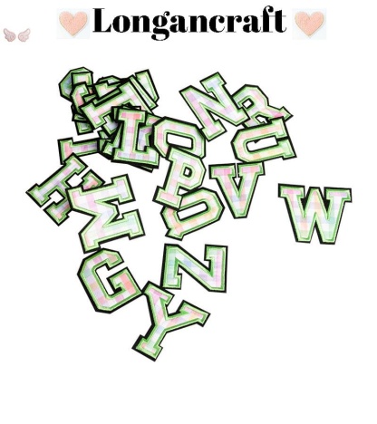 Christmas Green Plaid Letter Iron On Patches