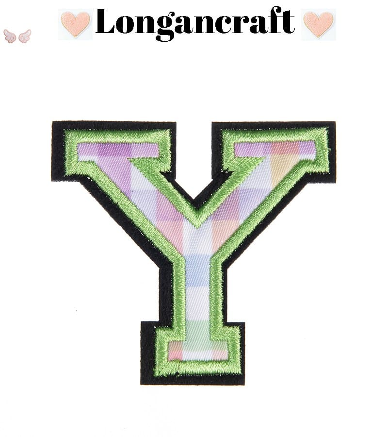 Christmas Green Plaid Letter Iron On Patches