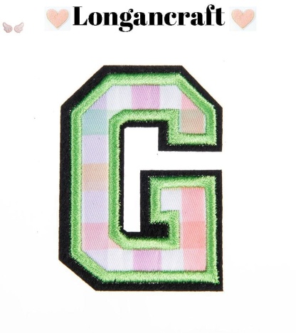 Christmas Green Plaid Letter Iron On Patches