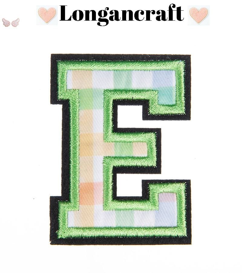 Christmas Green Plaid Letter Iron On Patches