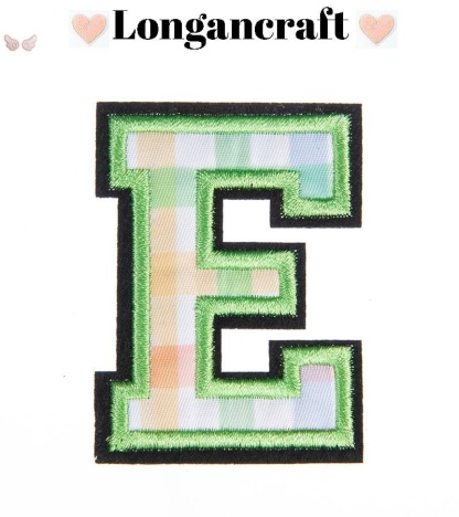 Christmas Green Plaid Letter Iron On Patches