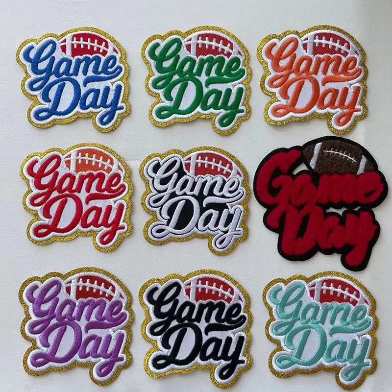 Color Game Day Football Iron On Patch