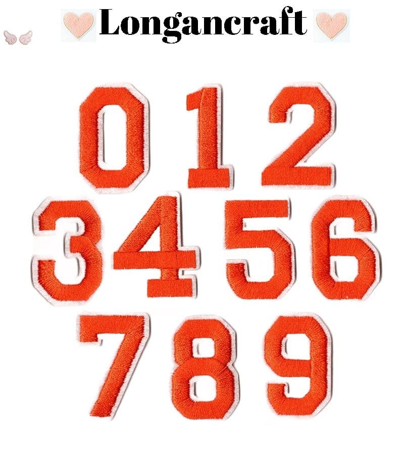 Orange Letter Embroidered Patch