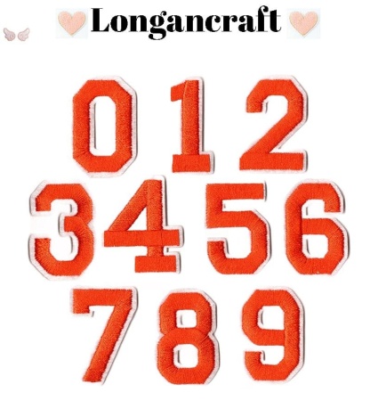 Orange Letter Embroidered Patch