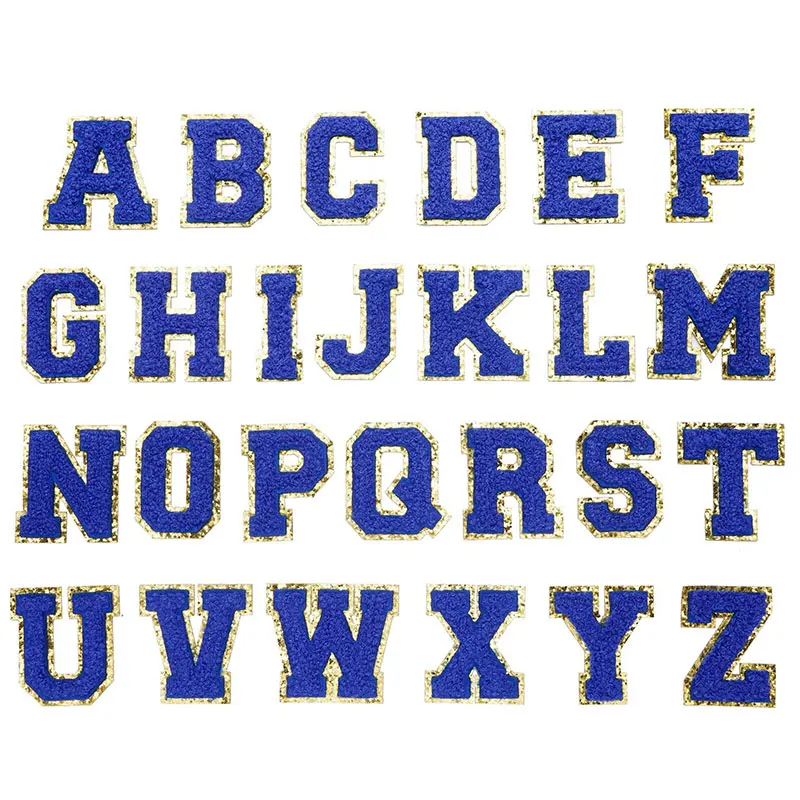 Royal Blue Letter Iron On Patch