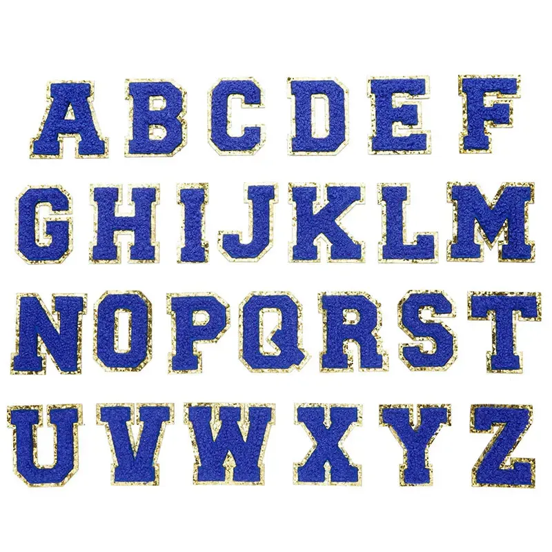 Royal Blue Letter Iron On Patch