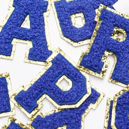 Royal Blue Letter Iron On Patch