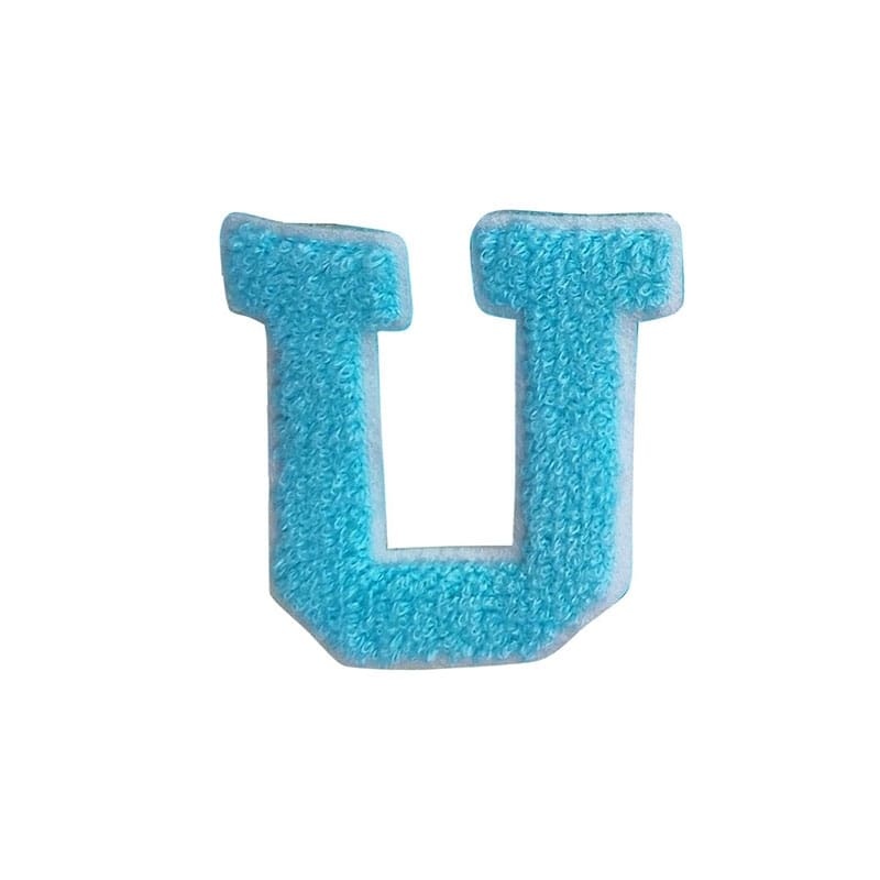 Bright Blue Letter Iron On Patches