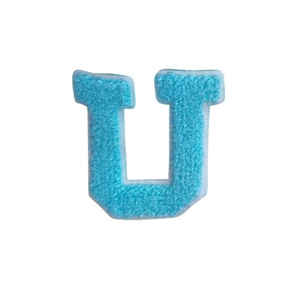 Bright Blue Letter Iron On Patches